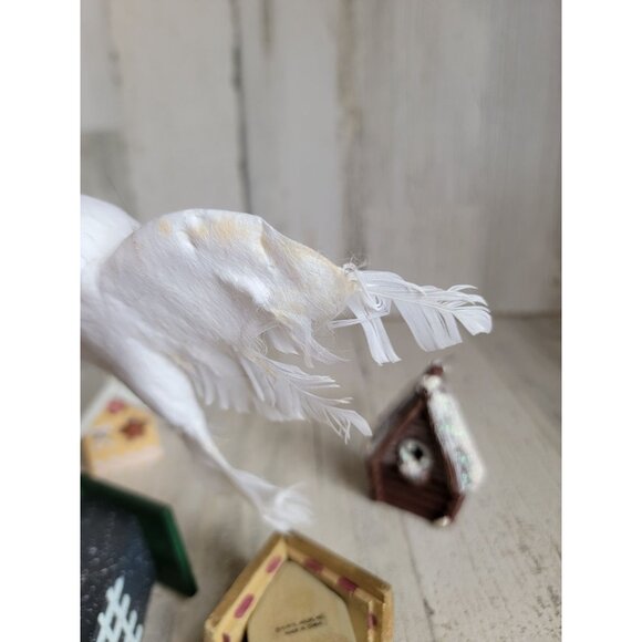 Bird house white dove variety set ornament mini Xmas unique - Picture 8 of 13